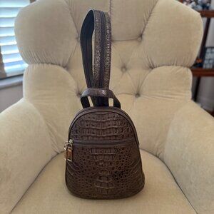 VTG Auth EILEEN KRAMER Genuine Crocodile Convertible MINI Sling Backpack Purse